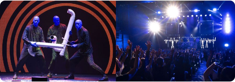 ブルーマンとの距離が一気に縮まり、会場は一体感に包まれる