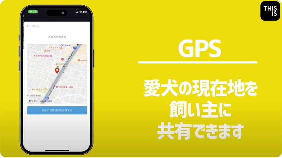 GPS情報を飼い主に瞬時に送信
