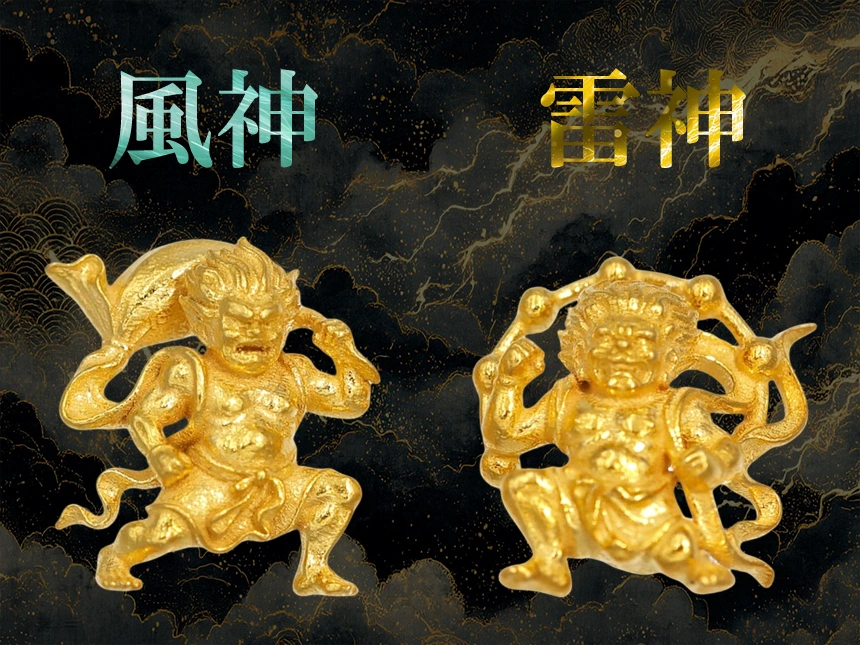 純金 風神雷神
