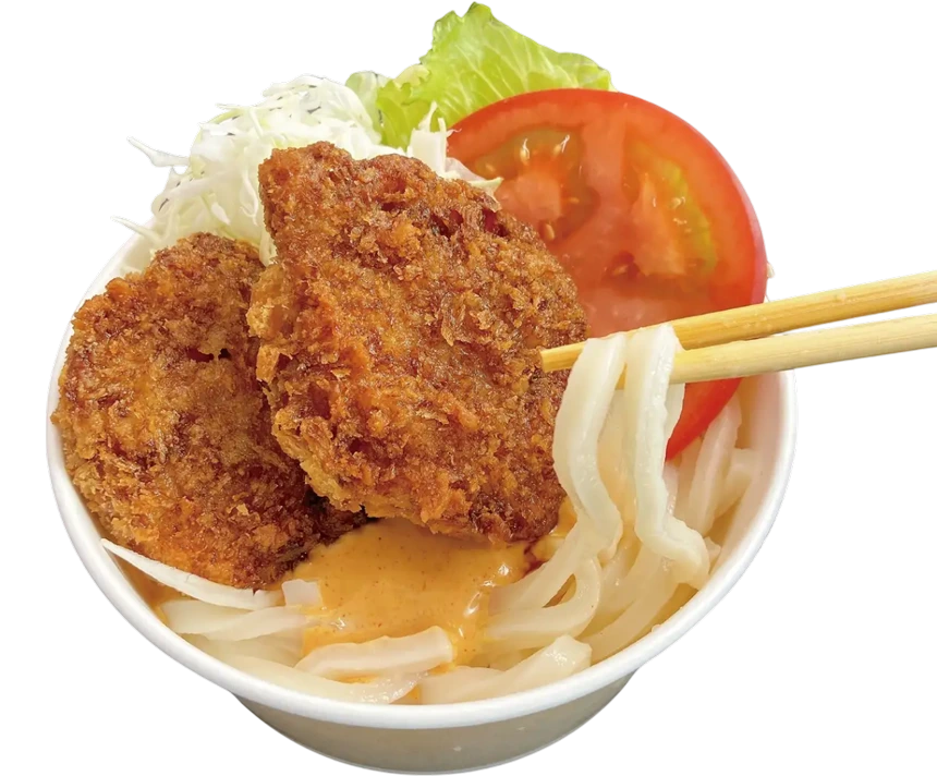 冷やしかるカツうどん