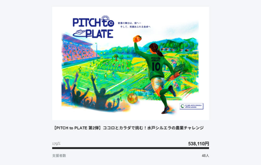目標金額30万円に対し、538,110円（達成率179％）を記録