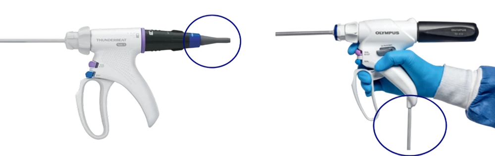 ハンドル比較（左：従来機種、右：THUNDERBEAT II）