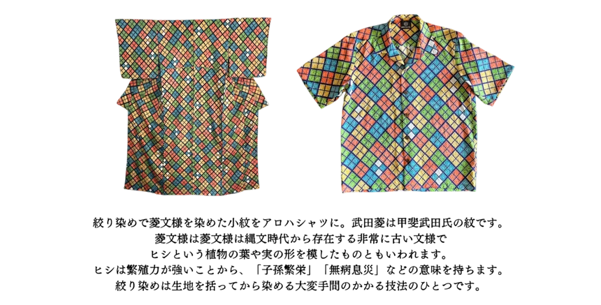 武田菱柄のアロハシャツ