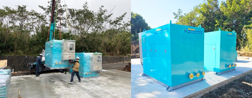 樫立配水池に設置されたMST-700×２基